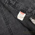 1980's Levi's 70507-0253 ACID WASH BLACK DENIM VEST / CHOPPED ... M