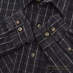 1990's BERNE BLACK COTTON HEAVY FLANNEL SHIRT... L