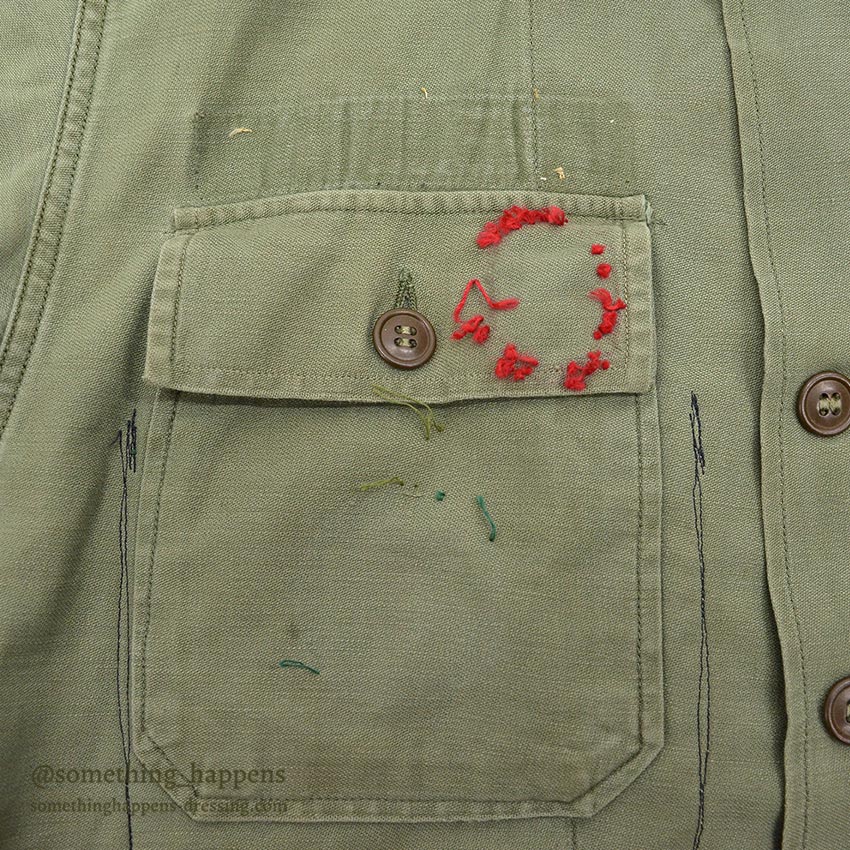 1950's USARMY UTILITY SHIRT MODIFIED FOR PERSONALIZED CYCLING SHIRT...