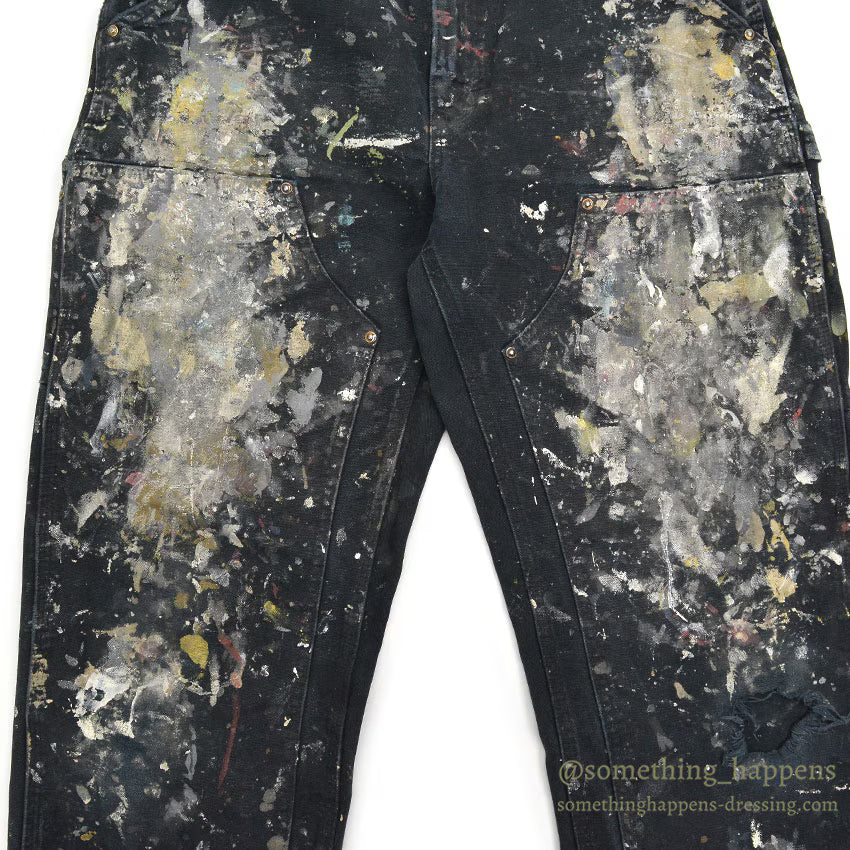 1990's CARHARTT BLACK DOUBLE KNEE DUCK PAINTER PANTS... W31/L31