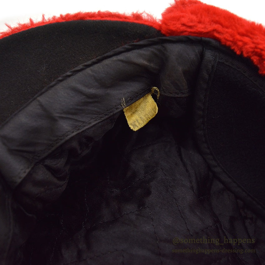 1960's~ RED FAUX FUR TRAPPER HAT...XL