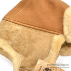 1980's~ DEADSTOCK BICK MOOSE LEATHER SHEARLING TRAPPER HAT...L