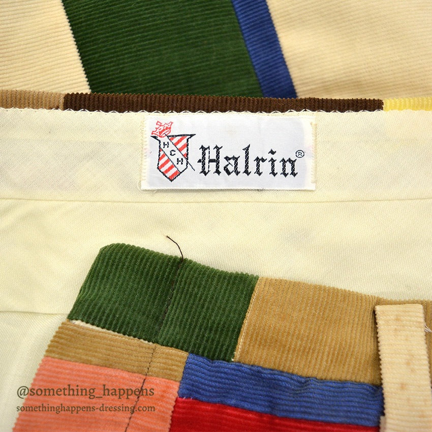 1970's DEADSTOCK HALRIN PATCHWORK CORDUROY PANTS...W38