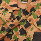 ~1980's DEERSKIN CAMO ZIP-UP CHAMOIS JACKET / UNUSUAL COLOR ... XL