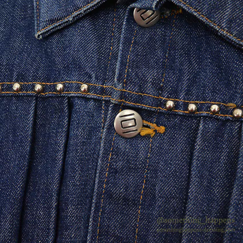 1940's~ MONTGOMERY WARD 101 BUCKLE BACK DENIM JACKET / COOL STUDS...