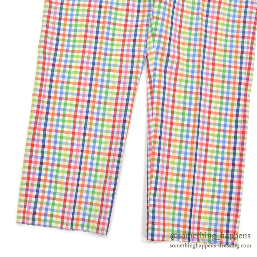 1970's DENHAM MULTICOLOR GINGHAM CHECK PANTS... W36/L28