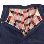 1950's UNKNOWN DOUBLE KNEE DENIM PAINTER PANTS / FLANNEL LINED ... W33/L30