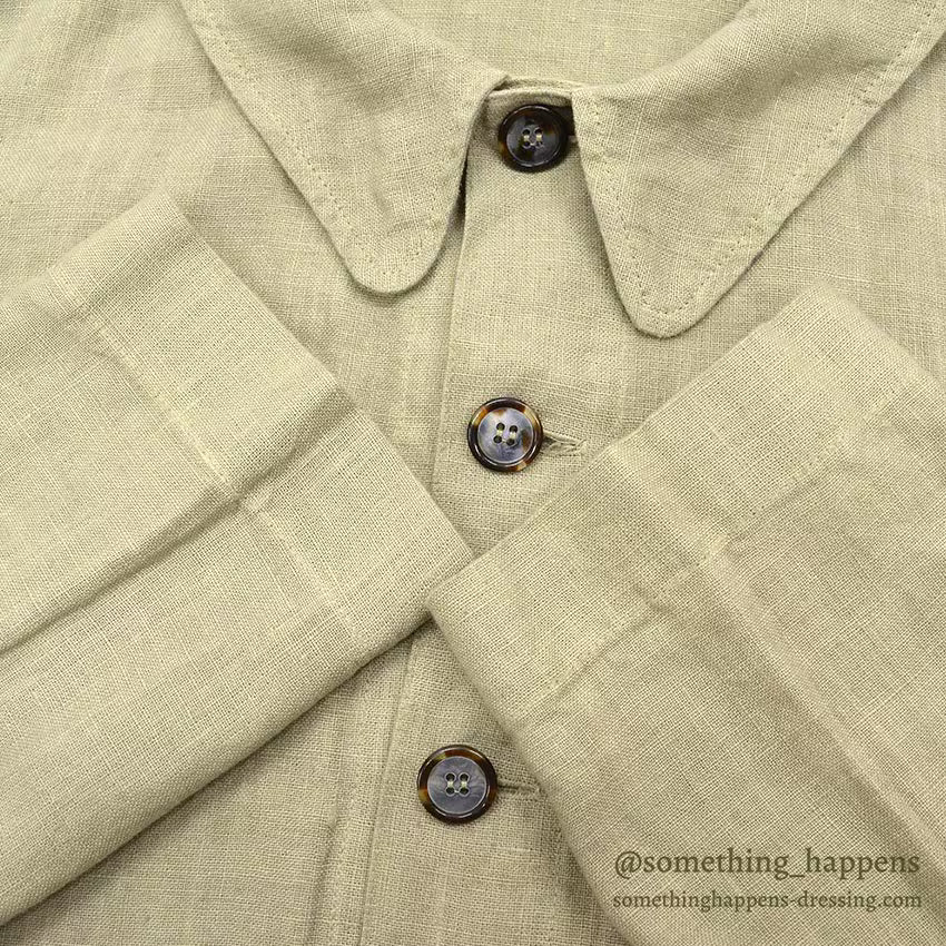 1990's CP SHADES LINEN WORK JACKET / TAN... M