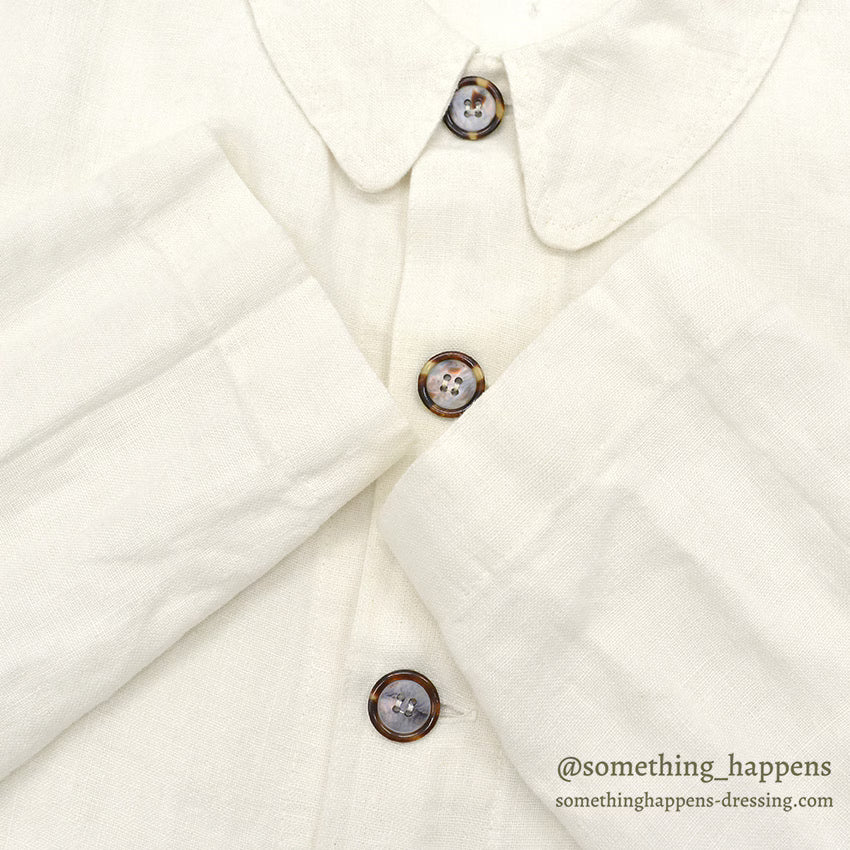 1990's CP SHADES LINEN WORK JACKET / WHITE ... M