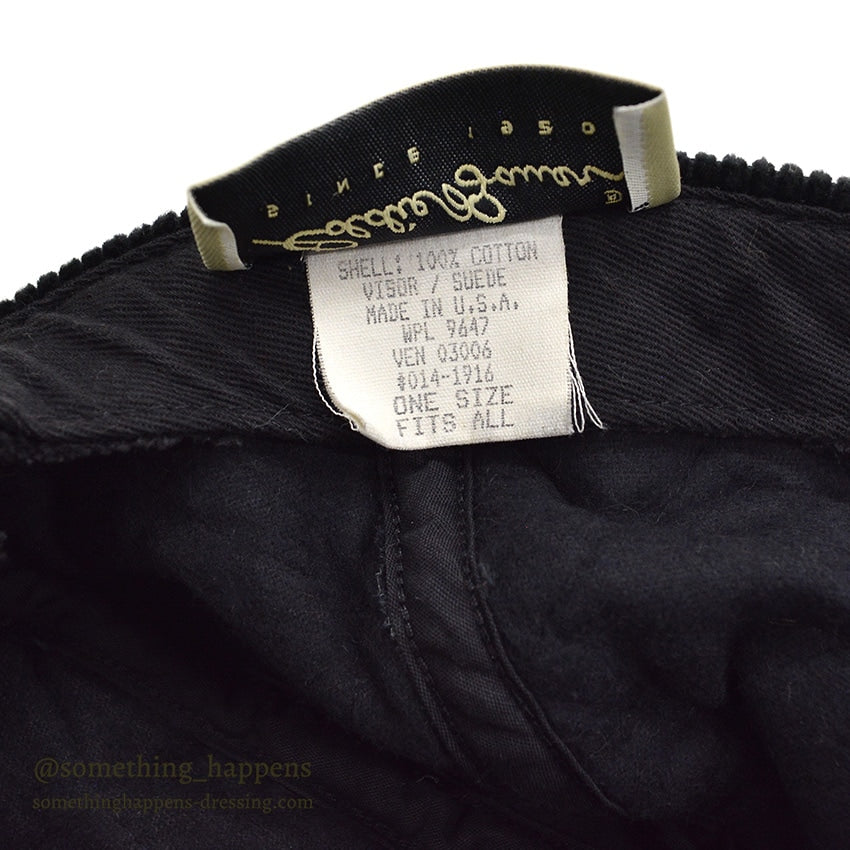 1990's EDDIE BAUER QUILTED CORDUROY CAP / BLACK...