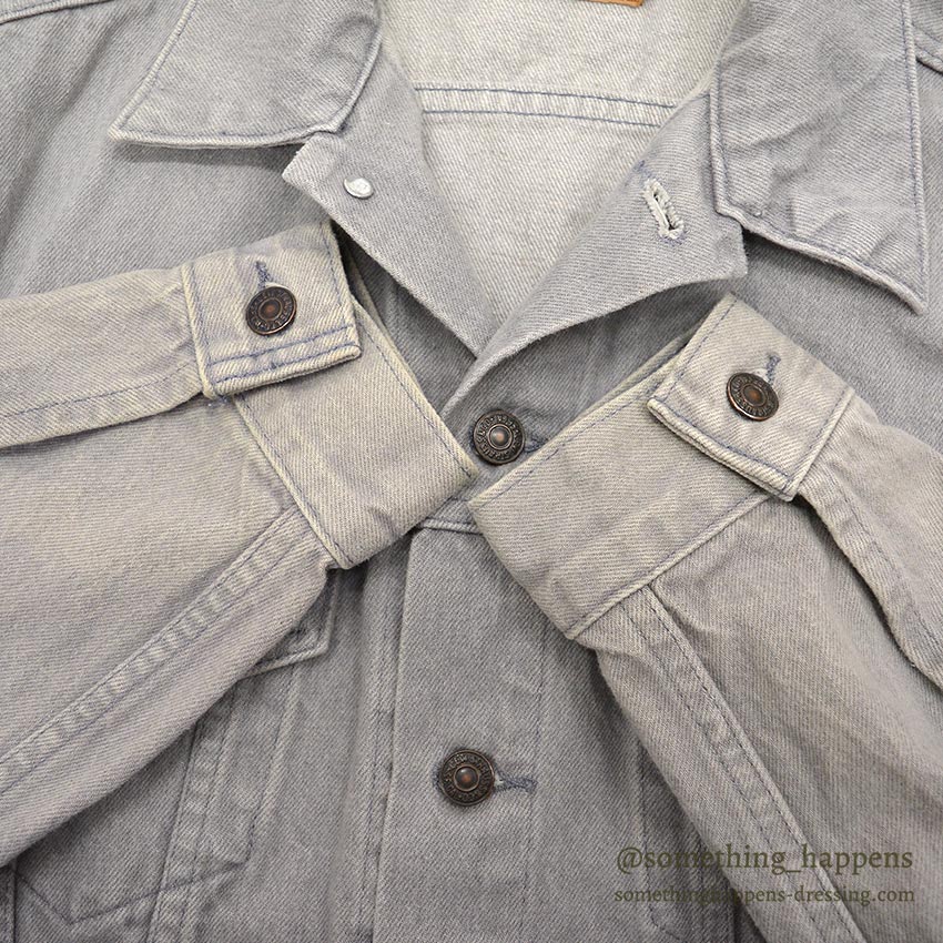 1980's Levi's 70506-0257 DENIM JACKET / GRAY... 44R