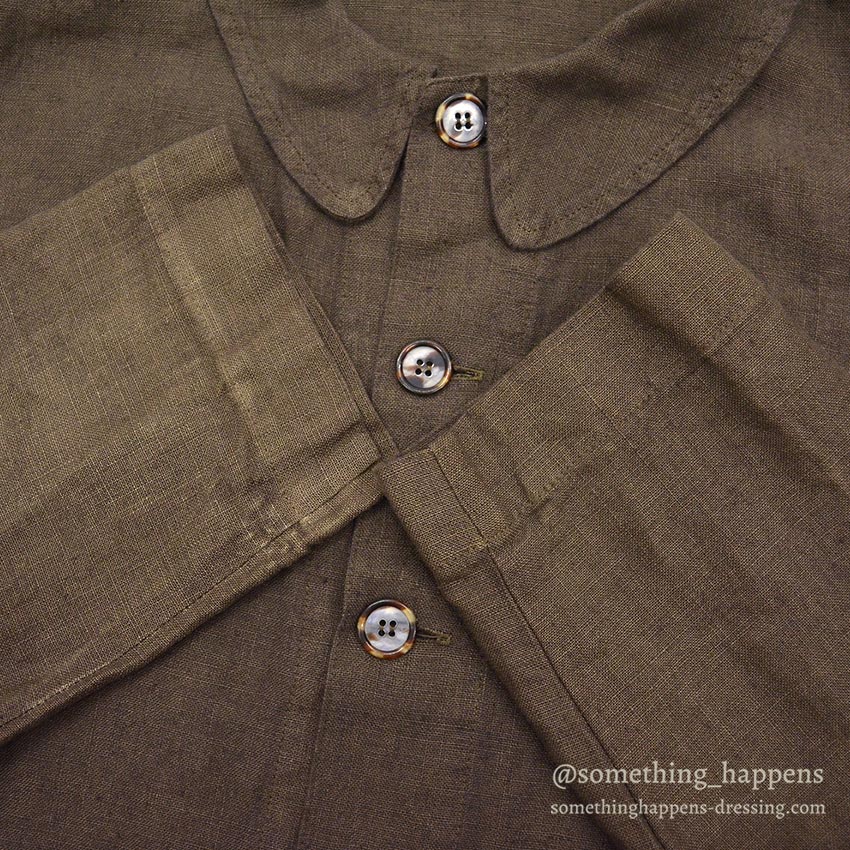 CP SHADES LINEN WORK JACKET / BROWN ... L