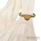 1950's Lee DOUBLE-KNEE OVERALL OFF WHITE / WITH APRON ... W42/L31