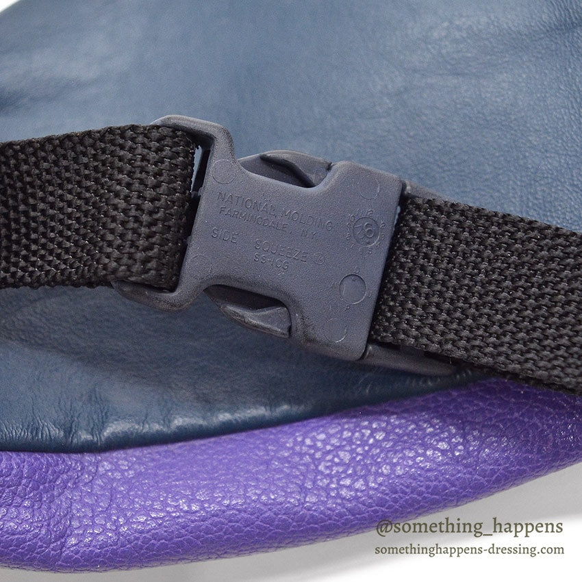 1990's MULTI COLOR PANEL LEATHER FANNY PACK / MADE IN USA...