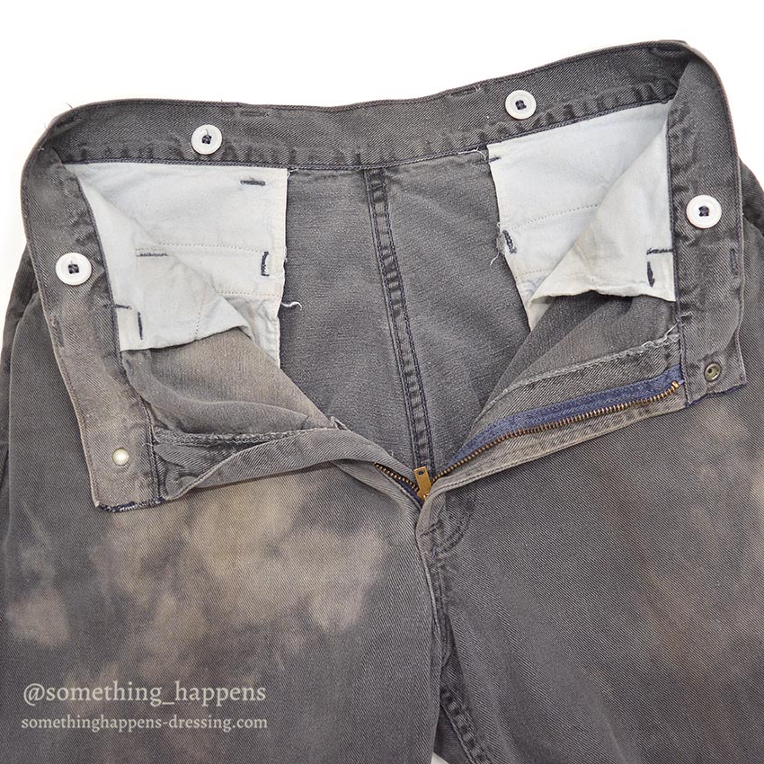 1960's UNKNOWN BLACK FADED FRISCO PANTS ... W32/L27