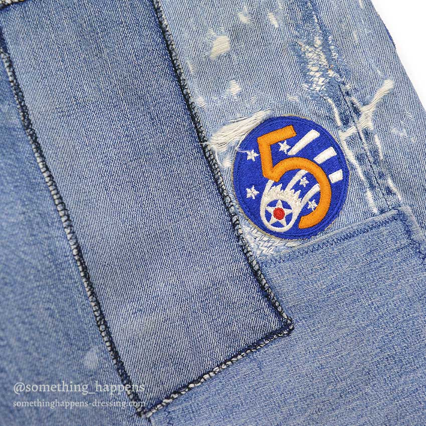 1960's LEVI'S 501 BIGE PATCHWORK / PERSONALIZED REPAIR ... W37/L29