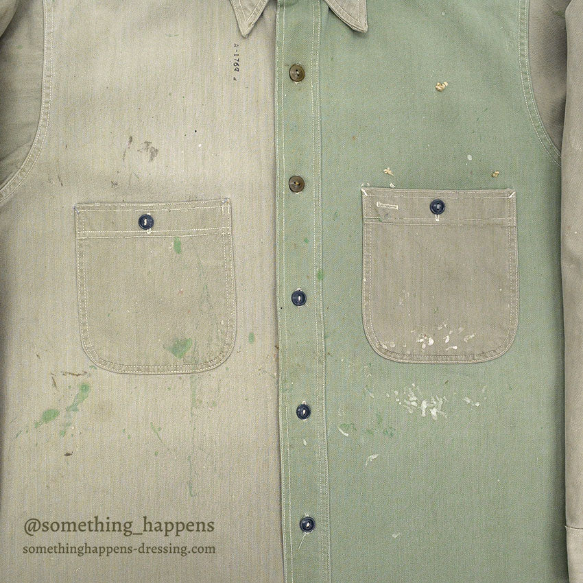1940's WASHINGTON DEE CEE TWO-TONE HBT SHIRT / EXTREMELY RARE ...