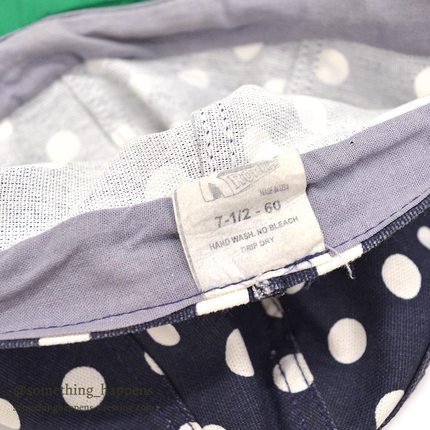 1970's~ KROMER POLKA DOTS CAP / NAVY... 71/2