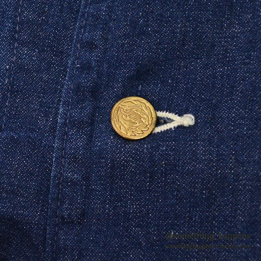 1950's~ BLUE GEM DENIM COVERALL / DARK AND EXCELLENT...