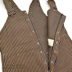 1940's DEADSTOCK PAYDAY WW2 BROWN EXPRESS STRIPED OVERALL / HIGH BACK ... W36/L30
