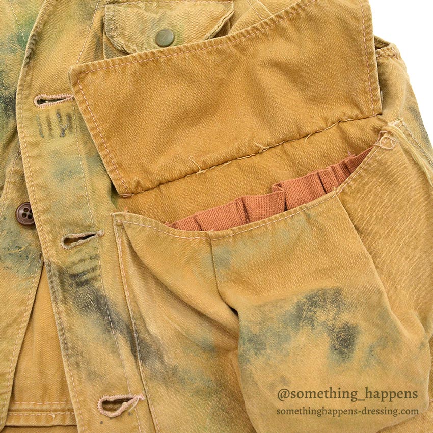 1970's STORM-PRUF HAND PAINT CAMO HUNTING VEST...