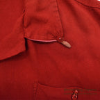 1960's TWO-TONE EMBROIDERY BOWLING RAYON SHIRT / UNIQUE BOWLING PIN BUTTON ...