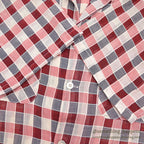 1950's MAYCREST SMALL BLOCK PLAID MESH SHIRT / UNUSUAL WEAVE ... M