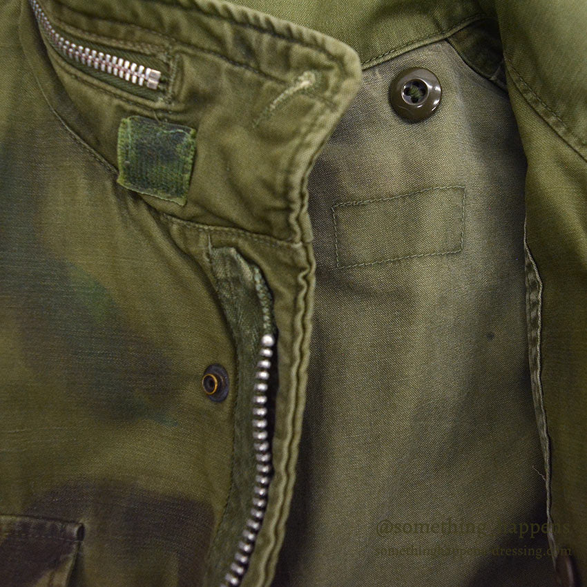 1960's USARMY M-65 HAND PAINTED CAMO JACKET / 1st PATTERN...