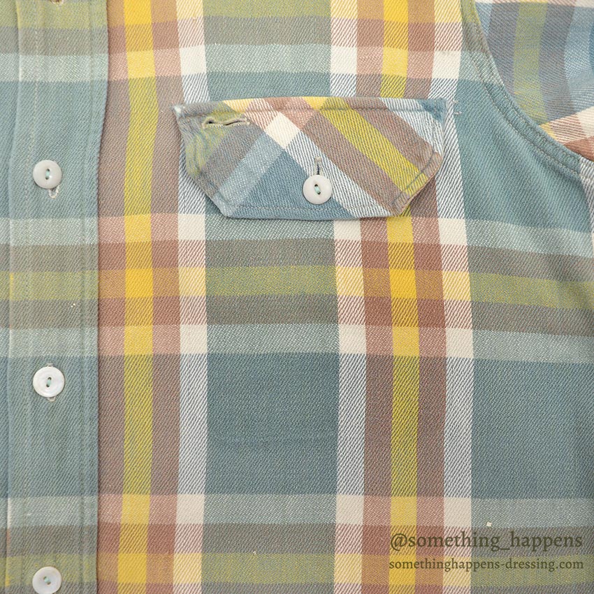 1950's PILGRIM HEAVY FLANNEL SHIRT / PERFECT COLOR COMBO...