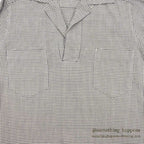 1950's BLACK / WHITE PLAID PULLOVER RAYON SHIRT...