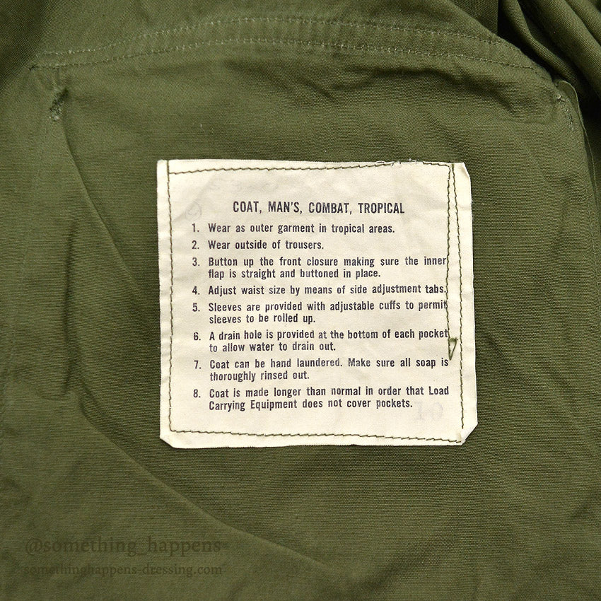 1960's USARMY JUNGLE FATIGUE JACKET 2nd / STENCILED BACK... LR