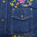 1970's LEMAY MEXICAN HIPPIE EMBROIDERED DENIM SHIRT ... M