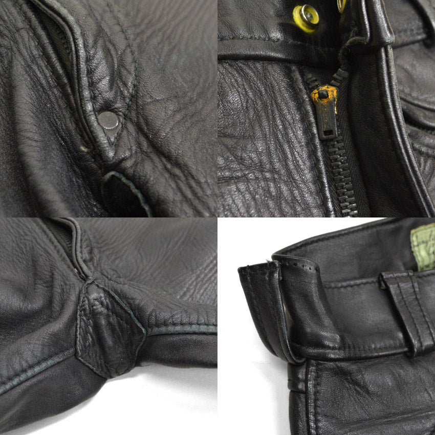 50's Langlitz Leathers ラングリッツレザー レザーパンツ 初期グリーンタグ!!... W31×L28