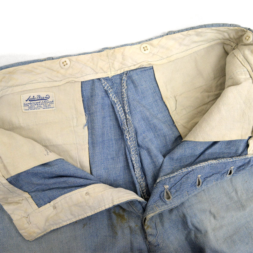 〜40's Auto Brand ピンチェック ワークパンツ レア!! 実寸 W35×L29