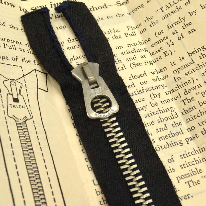 1930s TALON HOOKLESS Deadstock Zipper... 4-inch