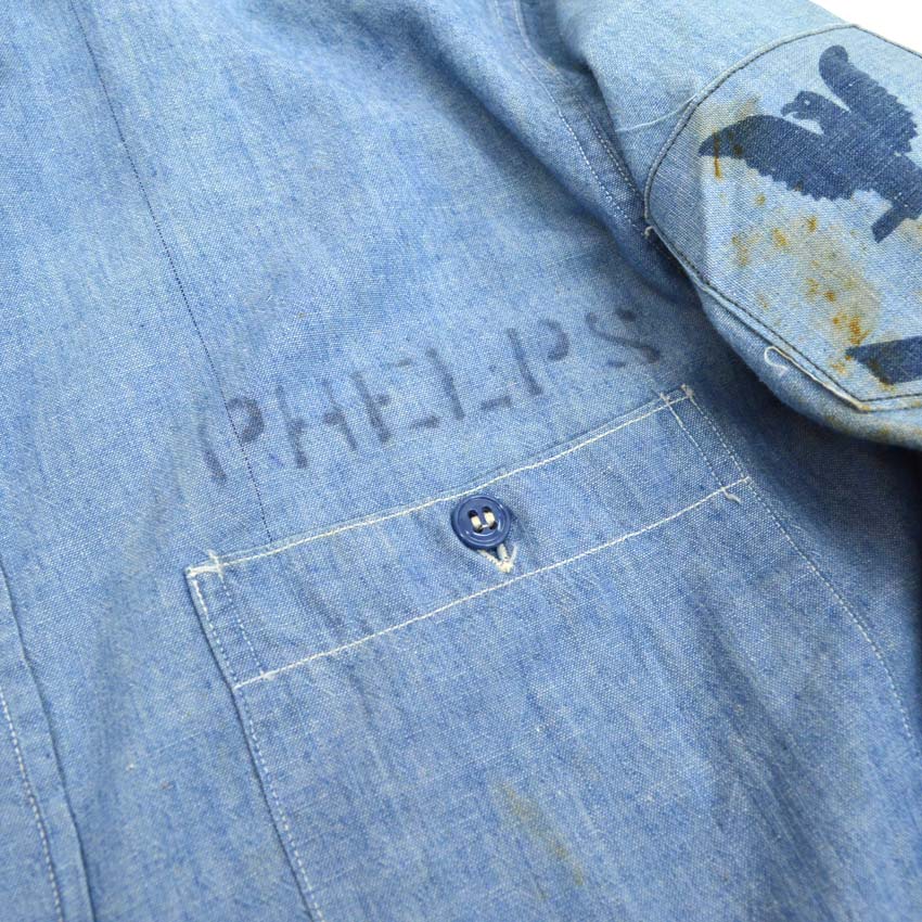 1940s US Navy WWII Chambray Shirt...