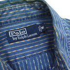 Polo by Ralph Lauren 'Indigo Calico' Chin Strap Gusseted Shirt... M