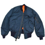 90's Deadstock Alpha MA-1 Flight Jacket Navy ... SMALL