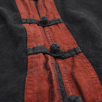 70s-style Kung Fu shirt, black cotton...