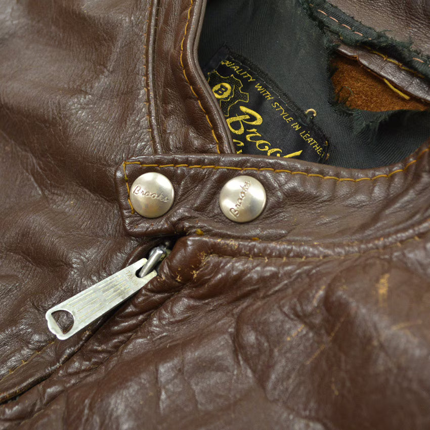60's BROOKS 'Cafe Racer' SINGLE RIDERS BROWN... 38