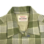 50's Richman BROTHERS Green×Gray wool check shirts... M
