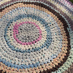 Old American Circle Braided Rug Handmade ... 大 118cm
