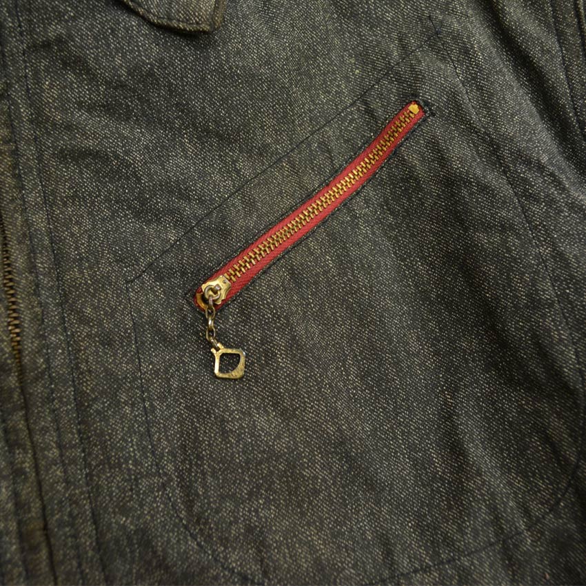 1950s- Casey Jones Black Chambray Work Jacket... 40