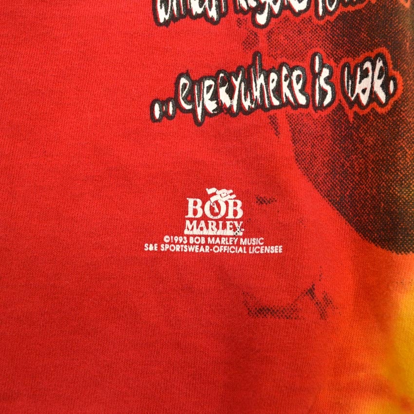 90's FRUIT OF THE LOOM ' BOB MARLEY ' T-SHIRT ... XL