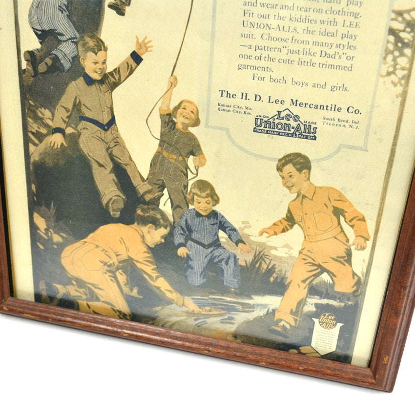 Old 1919's Lee Union-Alls Advertising wood Flamed ...