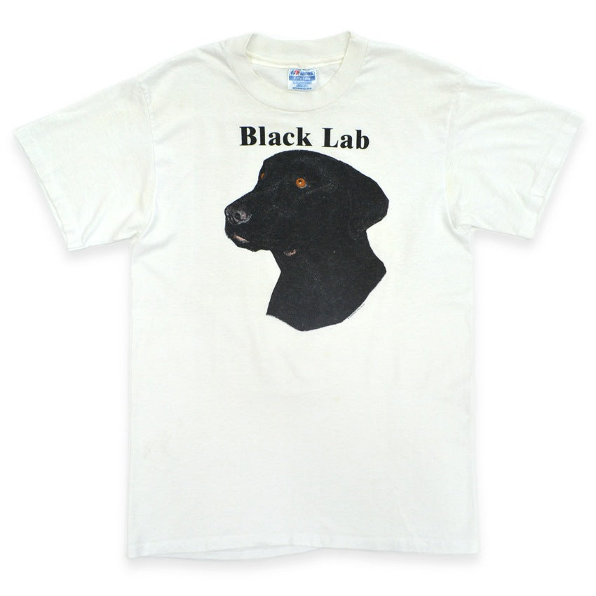 80s Hanes 'Black Lab' Labrador Retriever Dog Print T-Shirt... M