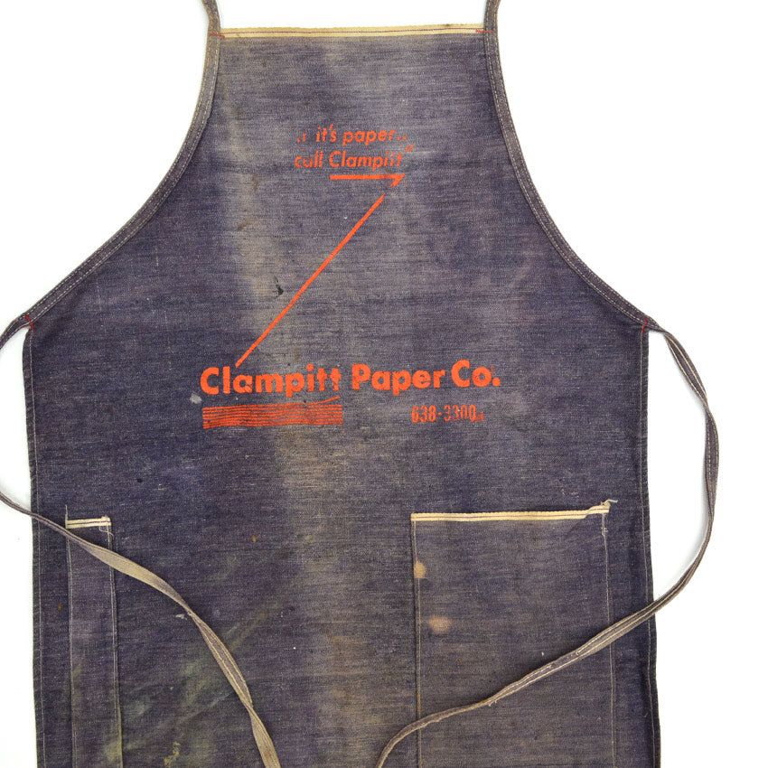 50's~ 'Clampitt Paper Co.' Denim Apron...