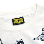 90's YOUR HEAD GOES HERE Cat Graphic T-Shirt ... L