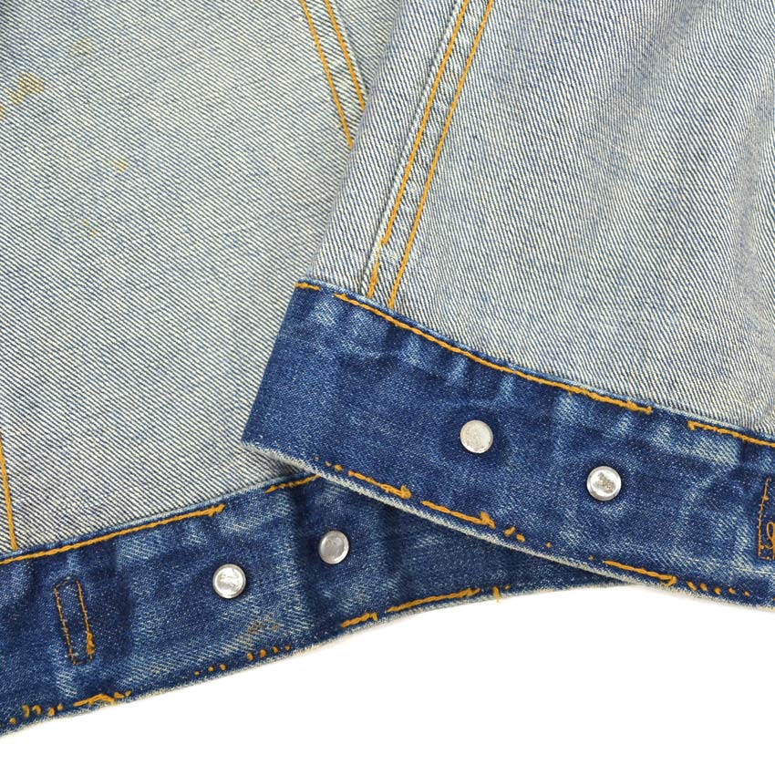 60's Levi's 70505 BIG-E Denim Jacket Cuff Cut!! ... Actual size 44