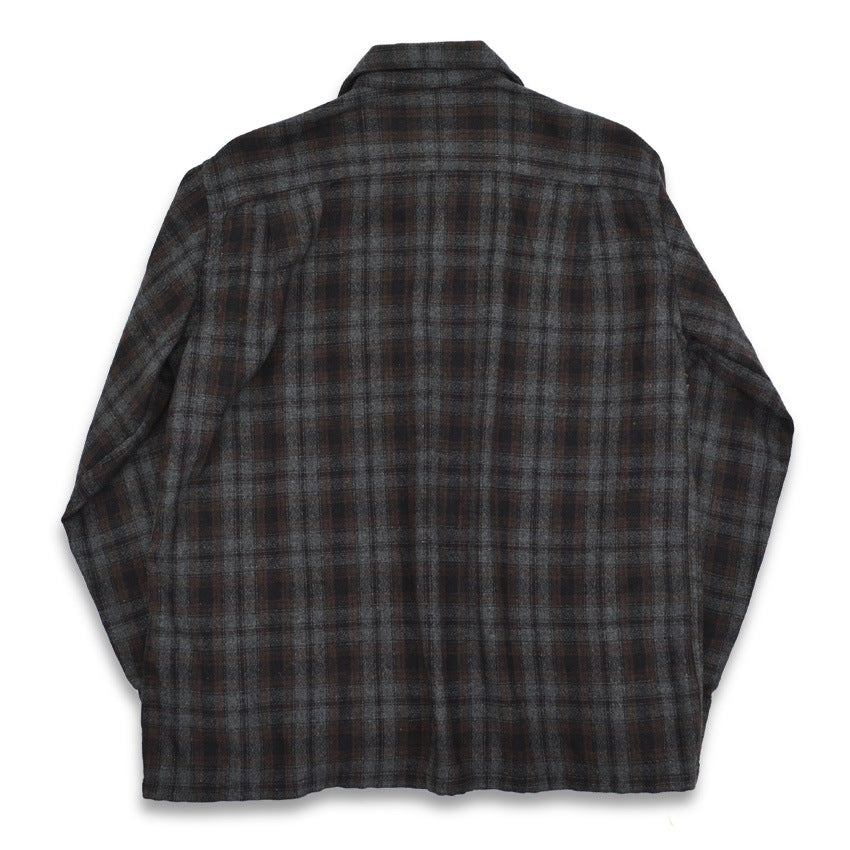 50's~ Ombre Check WOOL & RAYON Blend Shirts...